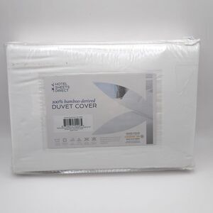 New HOTEL SHEETS DIRECT 100% Bamboo Duvet Cover Set Full White OEKO-TEX